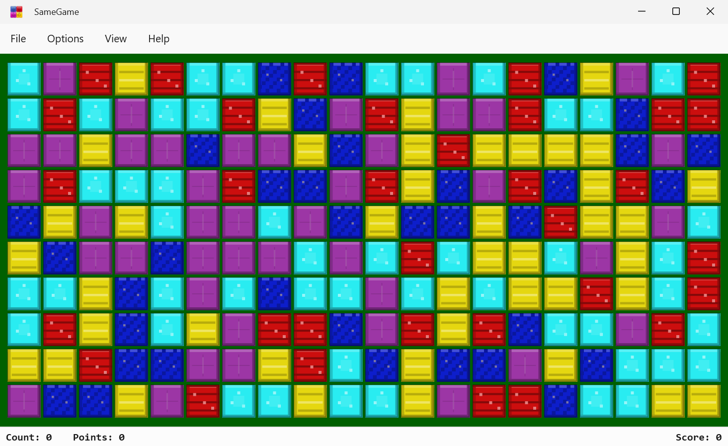 Screenshot of BlockCraft Skin of SameGame