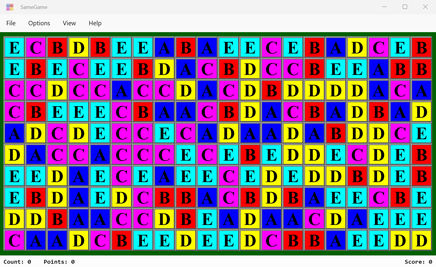 Screenshot of Classic Skin of SameGame