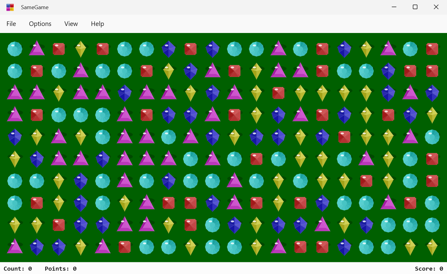 Screenshot of Gems Skin of SameGame
