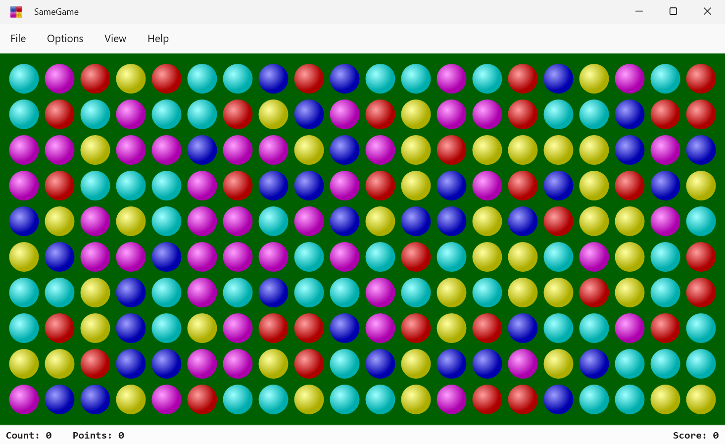 Screenshot of Marbles Skin of SameGame