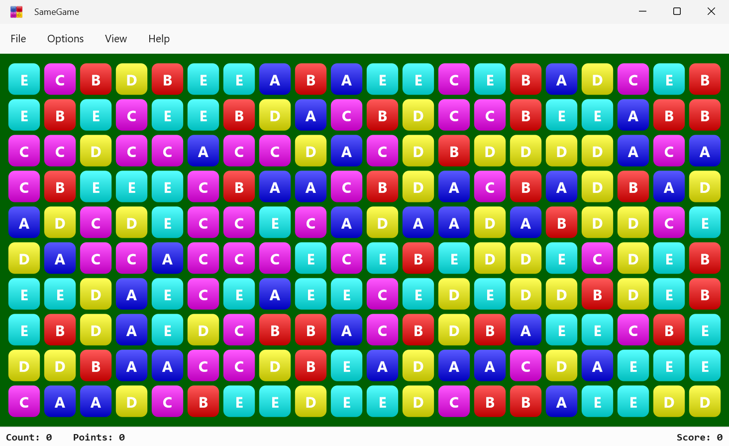 Screenshot of Modern Skin of SameGame