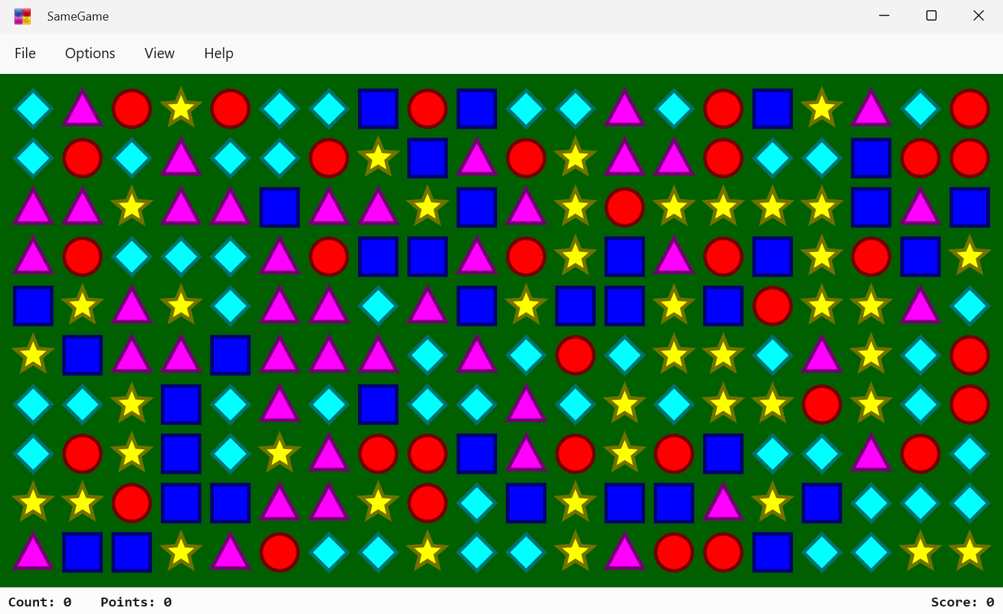 Screenshot of Shapes Skin of SameGame