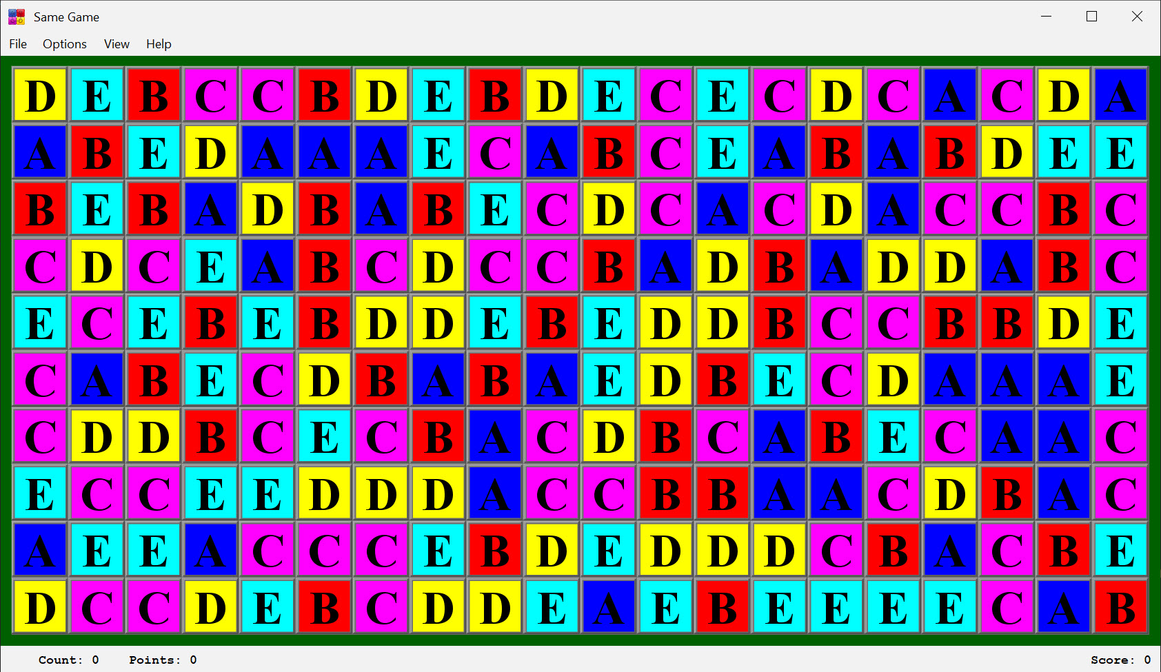 Screenshot of Classic Skin of Same Game
